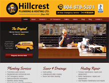 Tablet Screenshot of hillcrestplumbingandheating.com